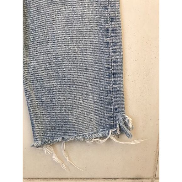 Grlfrnd Karolina High Waist Distressed Cut Off Straight Leg Denim Jeans - Picture 5 of 10